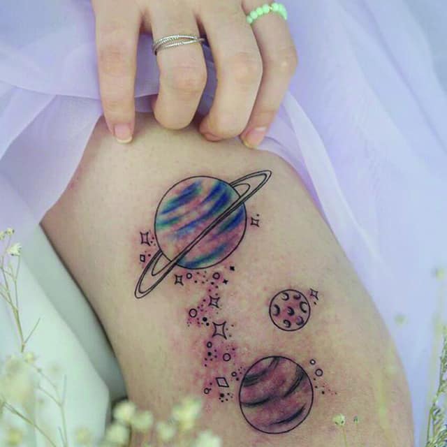 тату на родимом пятне космос