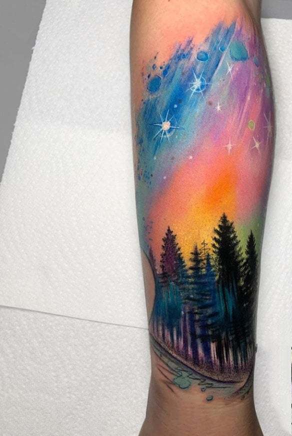 тату яркие цвета