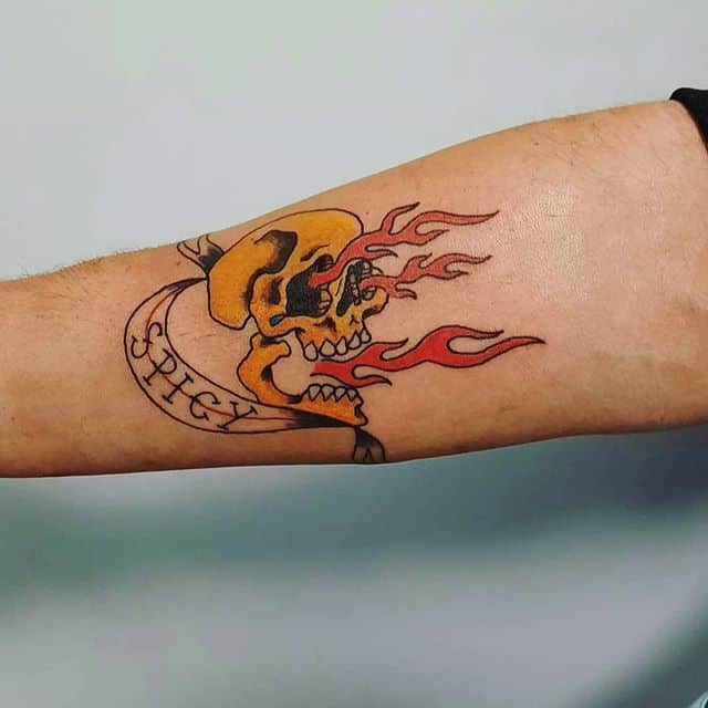 Тату байкеров череп