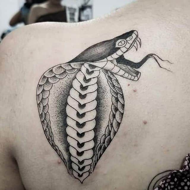 тату кобра чб