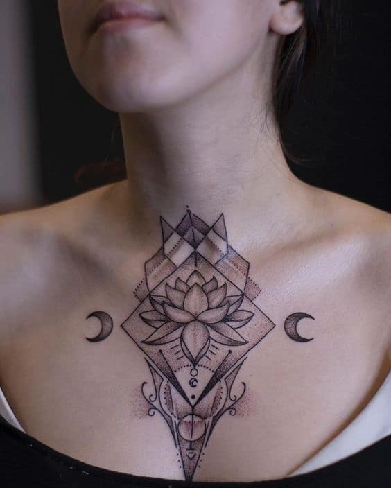 тату лотос геомнтрия