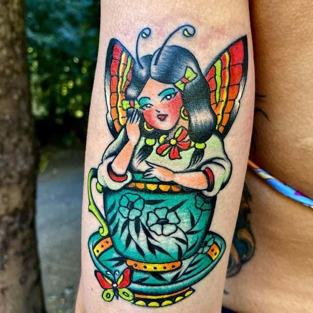 тату фея цветная
