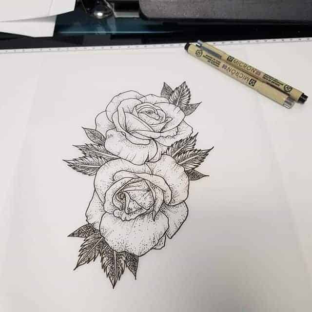 тату роза эскиз