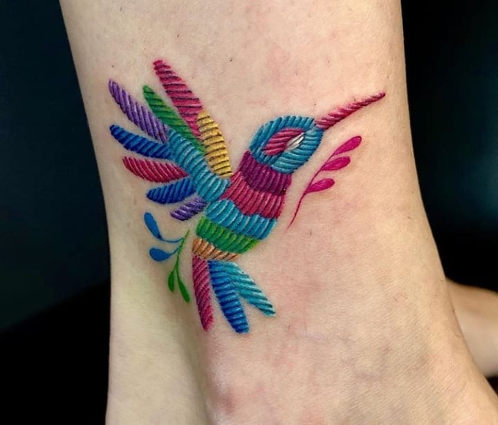 колибри тату вышивка