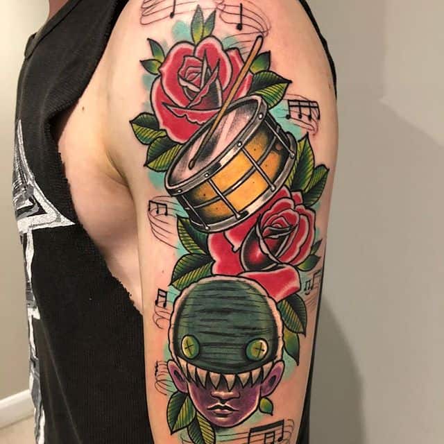 барабан тату цвет