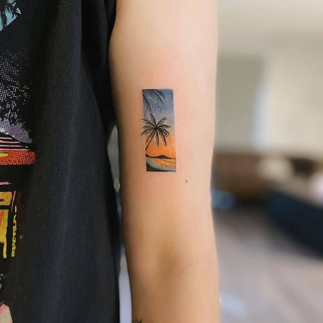тату пальма цвет