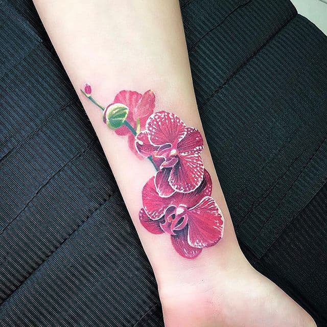 орхидея цветная тату