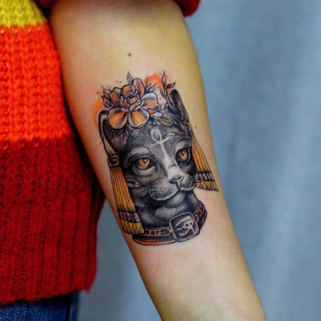 тату египетский кот