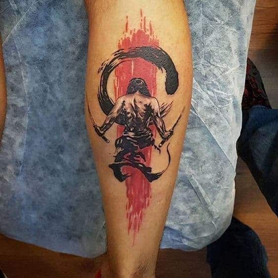 тату самурай с мечами