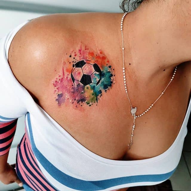 тату футбольный мяч цвет