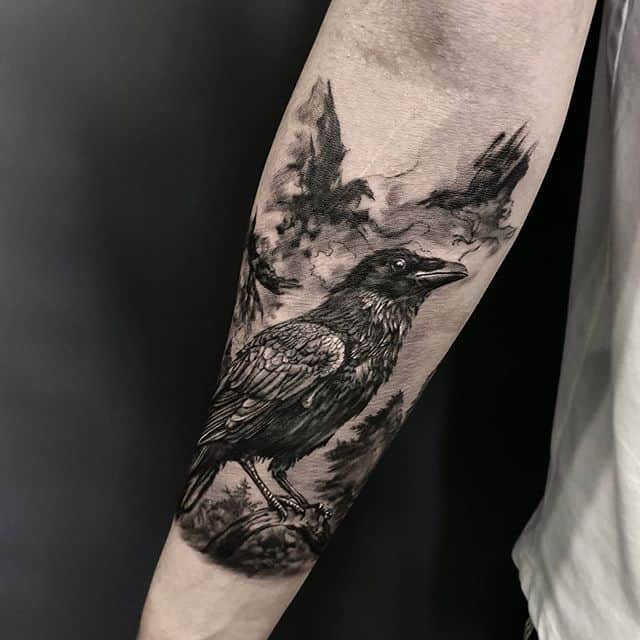 тату ворон