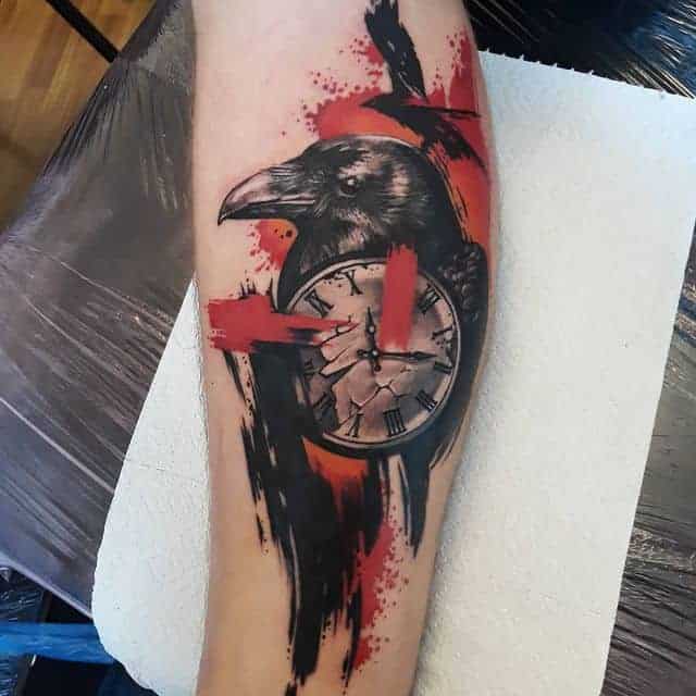 тату ворон треш полька