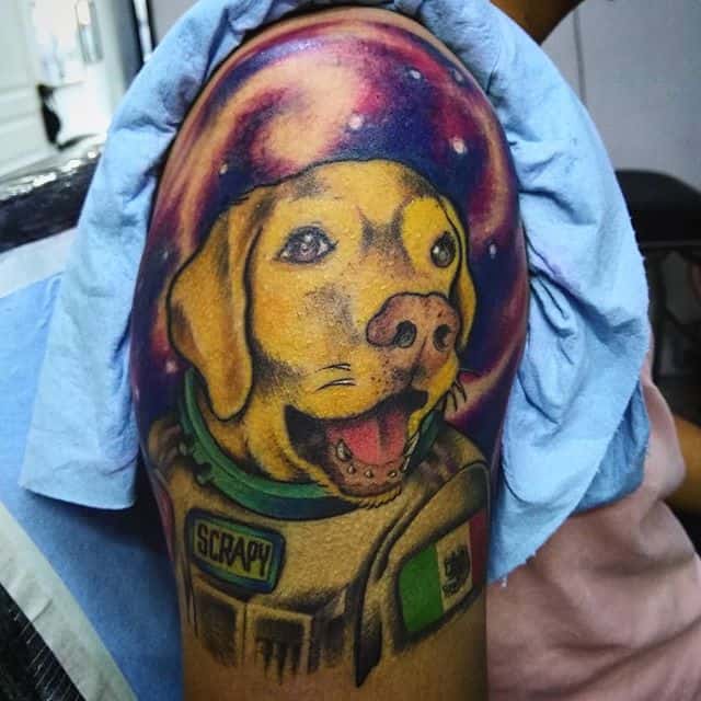 Тату собака на руке