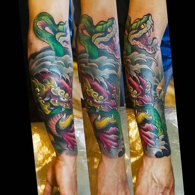 собака фу татуировка