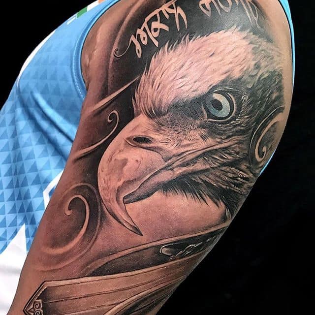 тату орел чб