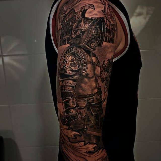 Тату гладиатор на руке