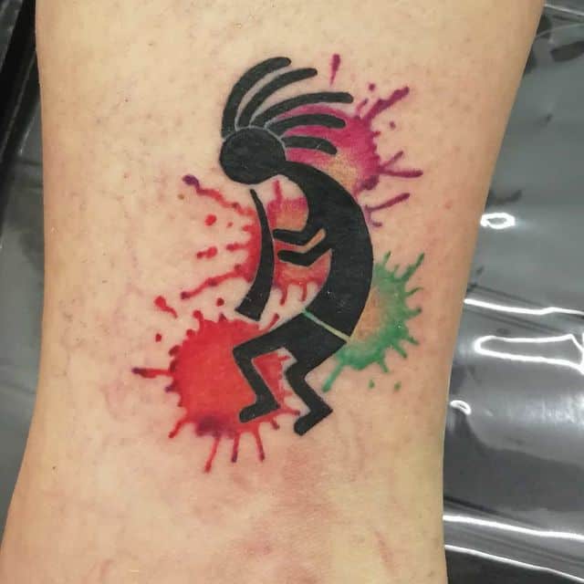 тату Кокопелли акварель