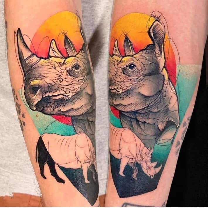 Носорог тату