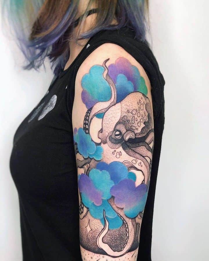 осьминог тату цвет