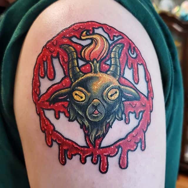 тату пентаграмма кровь