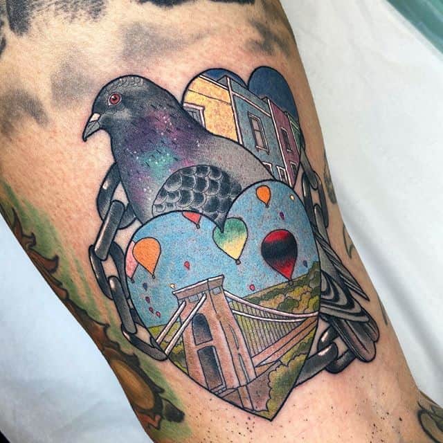 тату голубь миниатюра