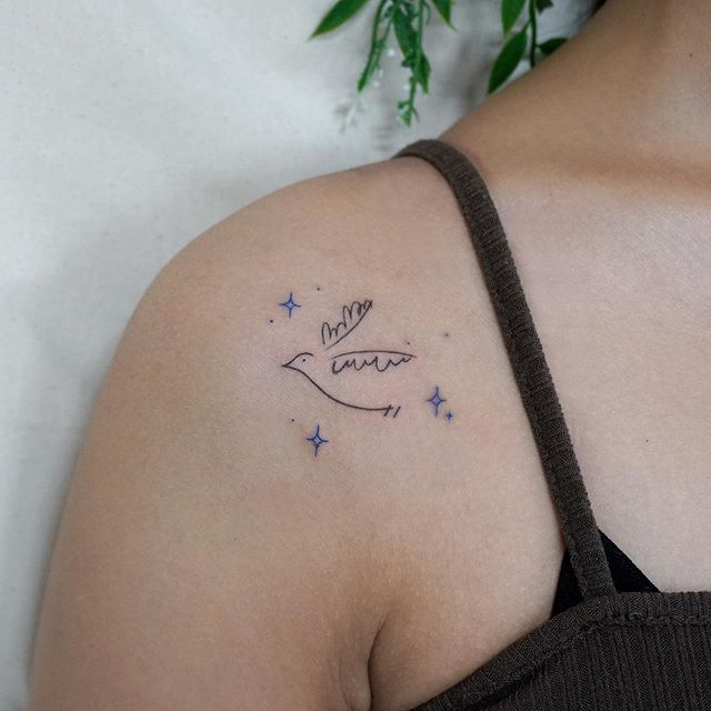 Голубь тату графика