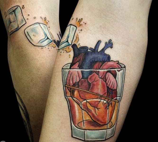 тату сердце со льдом