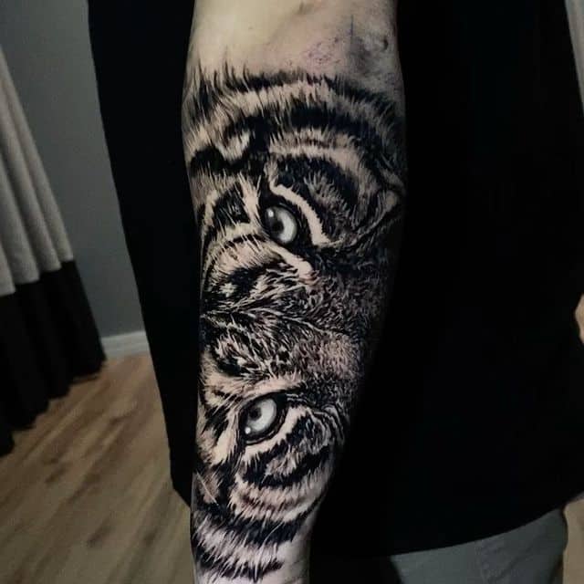 тату глаза тигра