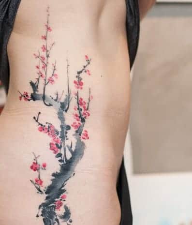 тату цвет сакуры