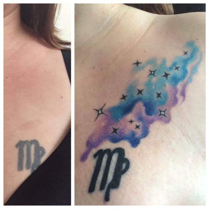 тату дева акварель