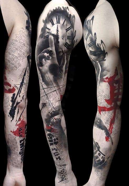 треш полька тату рукав