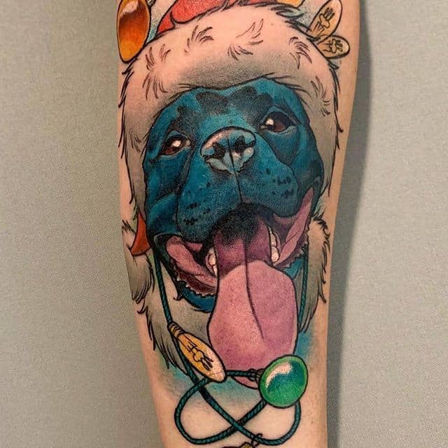 Тату традишнл собака