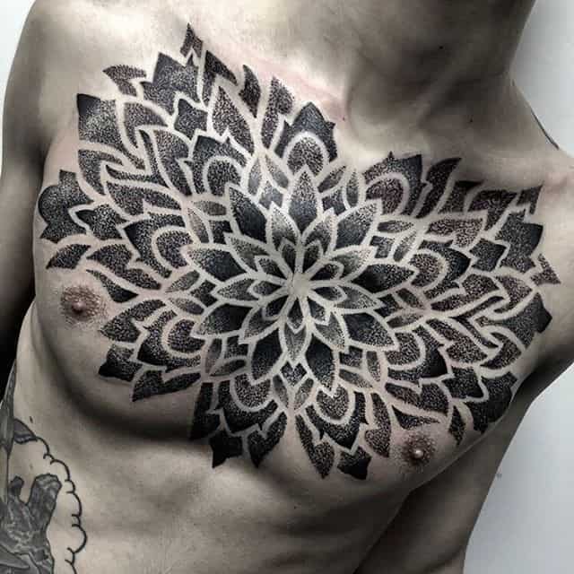 дотворк тату на груди