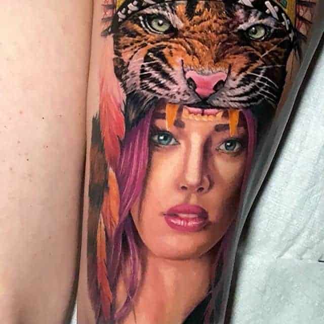 тату реализм девушка