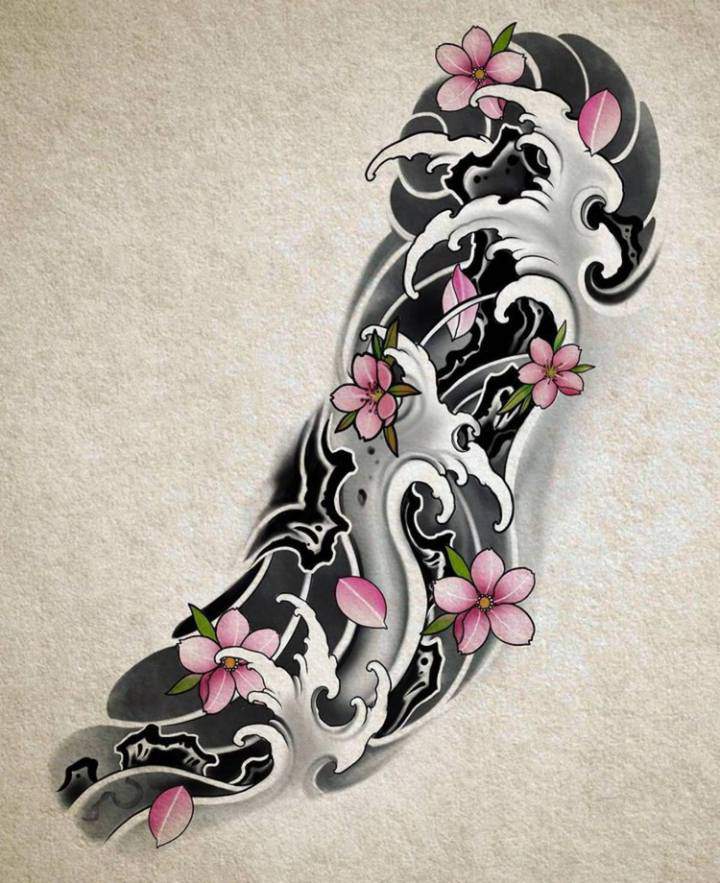 Эскизы японских тату цветы