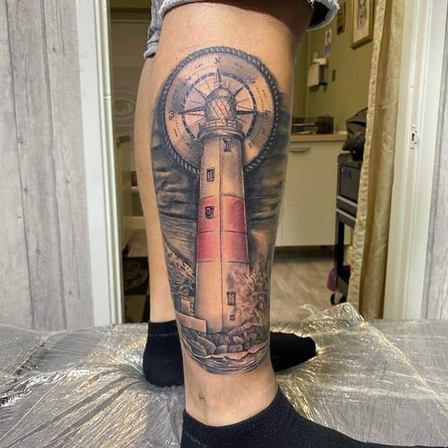 тату маяк мужская