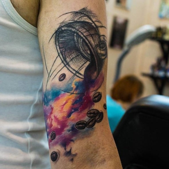 тату зерна кофе