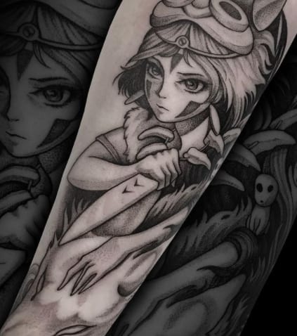 тату принцесса мононоке