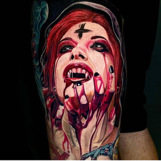 тату вампир девушка