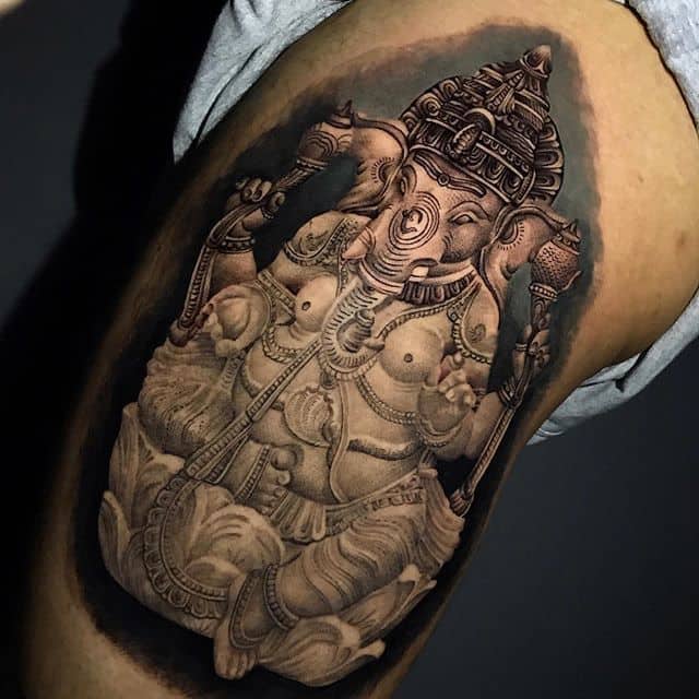 тату ганеша большая