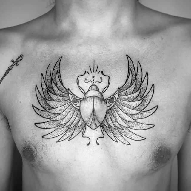 Тату мужская жук скарабей