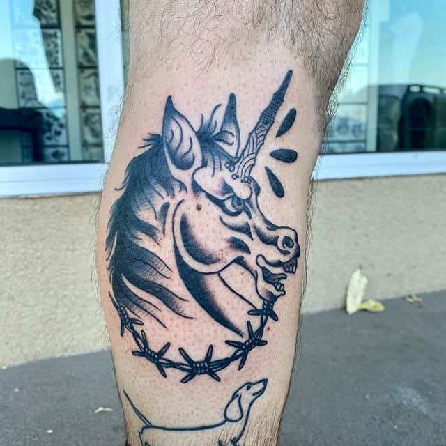 единорог тату мужское