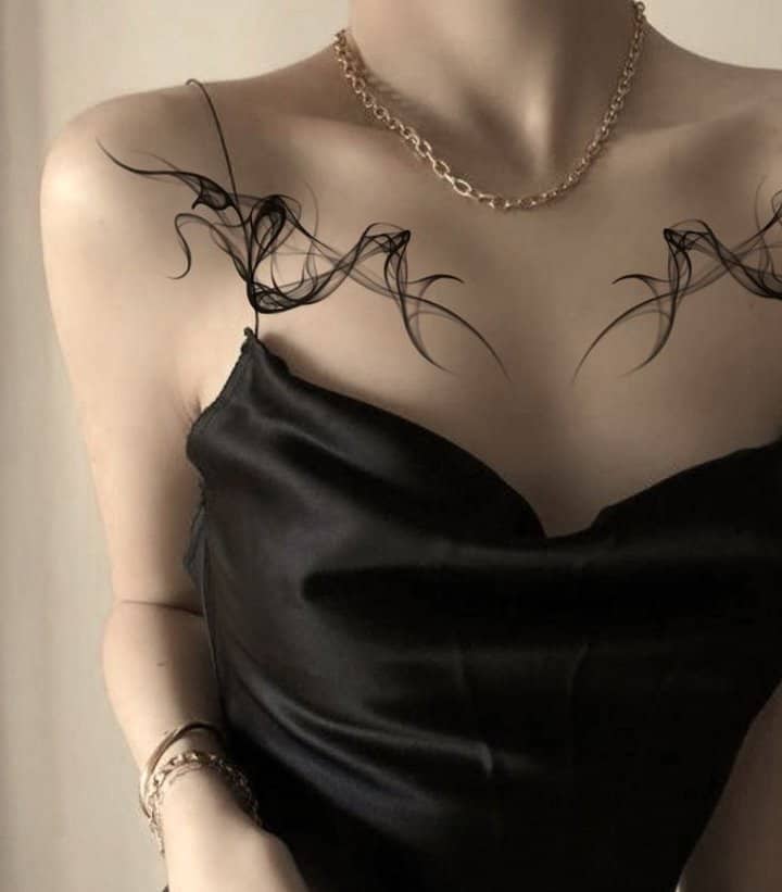 тату на ключицях