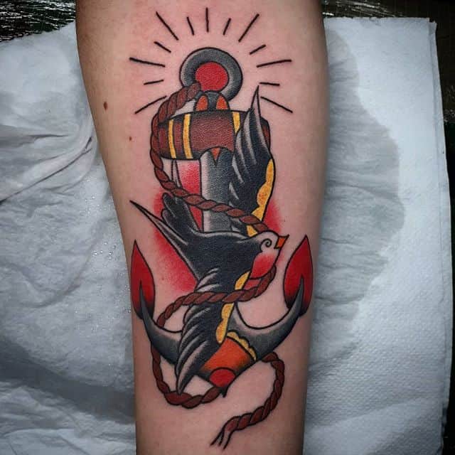 якорь тату олд скул цвет