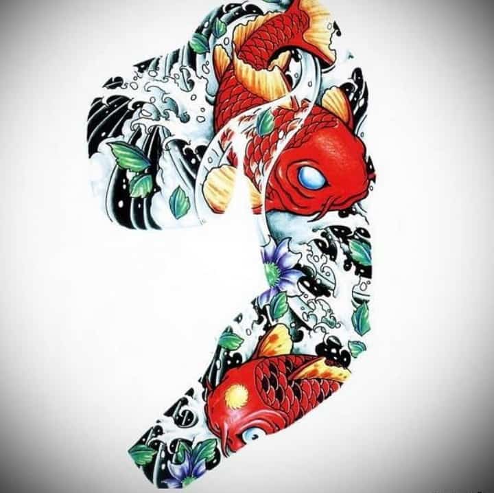 Эскиз японский тату рукав