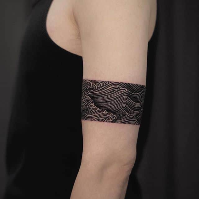 тату волна браслет