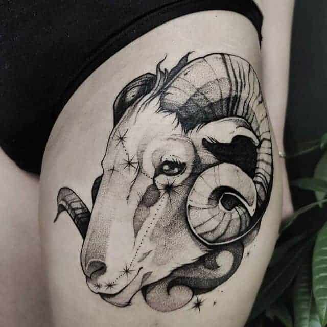 овен зодиак тату