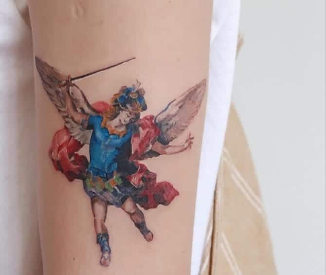 архангел тату цветная