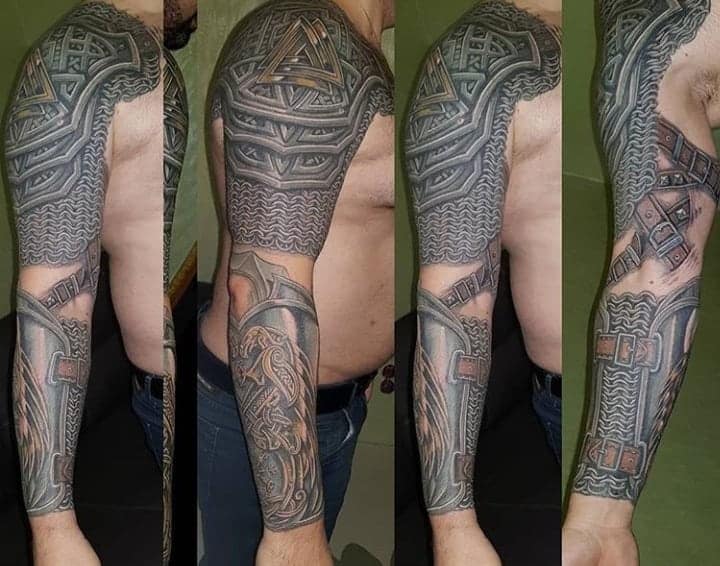 тату доспехи рукав