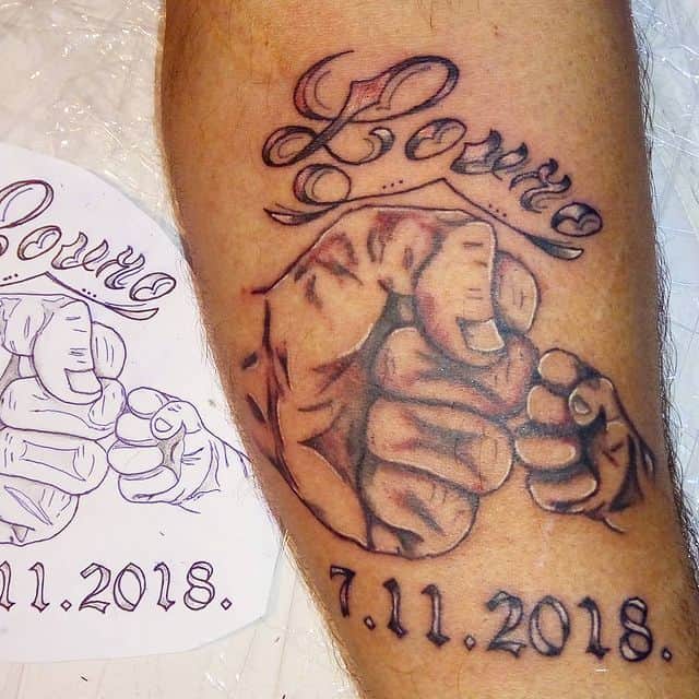 тату кулак папы и ребенка